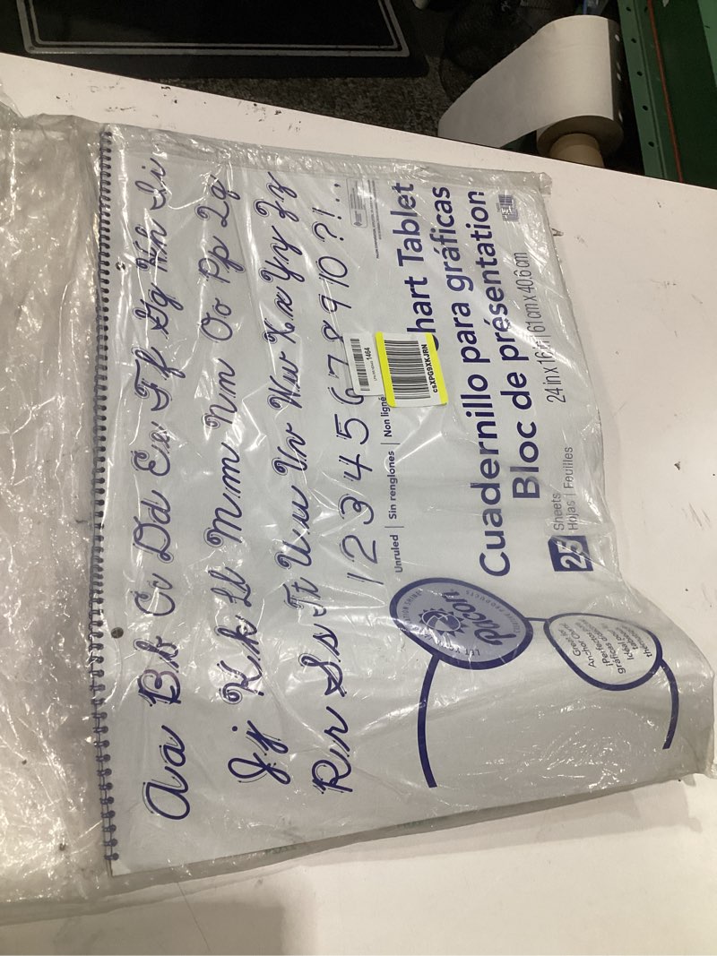 Condition photo showing Good Condition for pacon chart tablet, cursive cover, unruled 24" x 16", 25 sheets