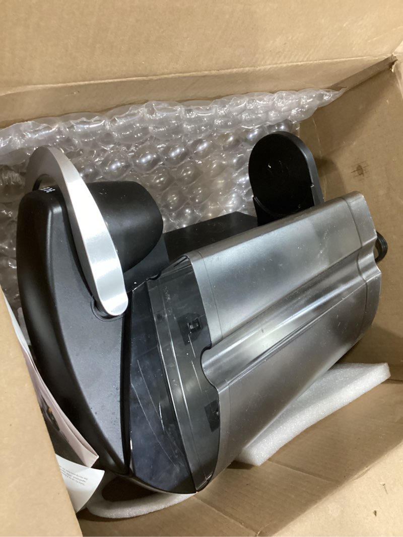 Condition photo showing As Is for keurig k-elite single serve k-cup pod coffee maker, with strength and temperature control, iced coffee capability, 8 to 12oz brew size, programmable, brushed silver