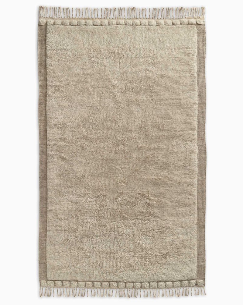 Saje Wool Shag Rug, Neutral, 5' x 8'
