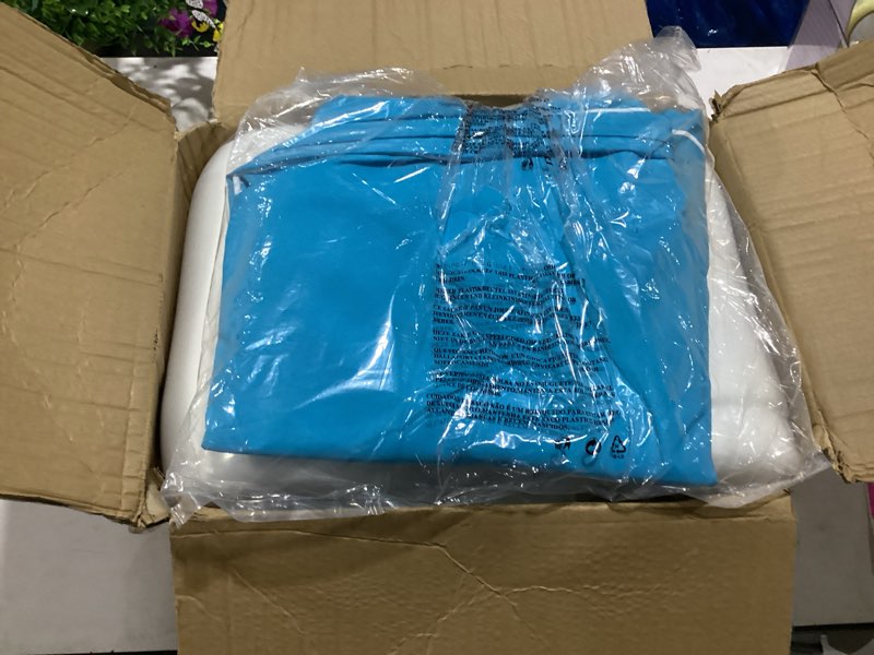 Condition photo showing As Is for chaise lounge cushions outdoor 80x26x4 inch, patio lounge chair cushions w/high density foam, 4 inch pool lounger cushion w/removable cover handles, fits poolside patio outdoor furniture, blue 80 x 26 x 4 inch blue