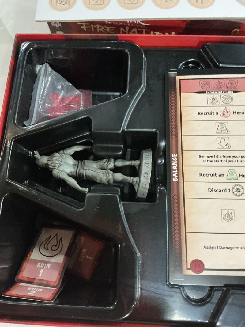 Condition photo showing New/Like New for avatar the last airbender: fire nation rising | cooperative board game | featuring aang, katara, sokka, toph, zuko, and lord ozai | officially-licensed avatar merchandise