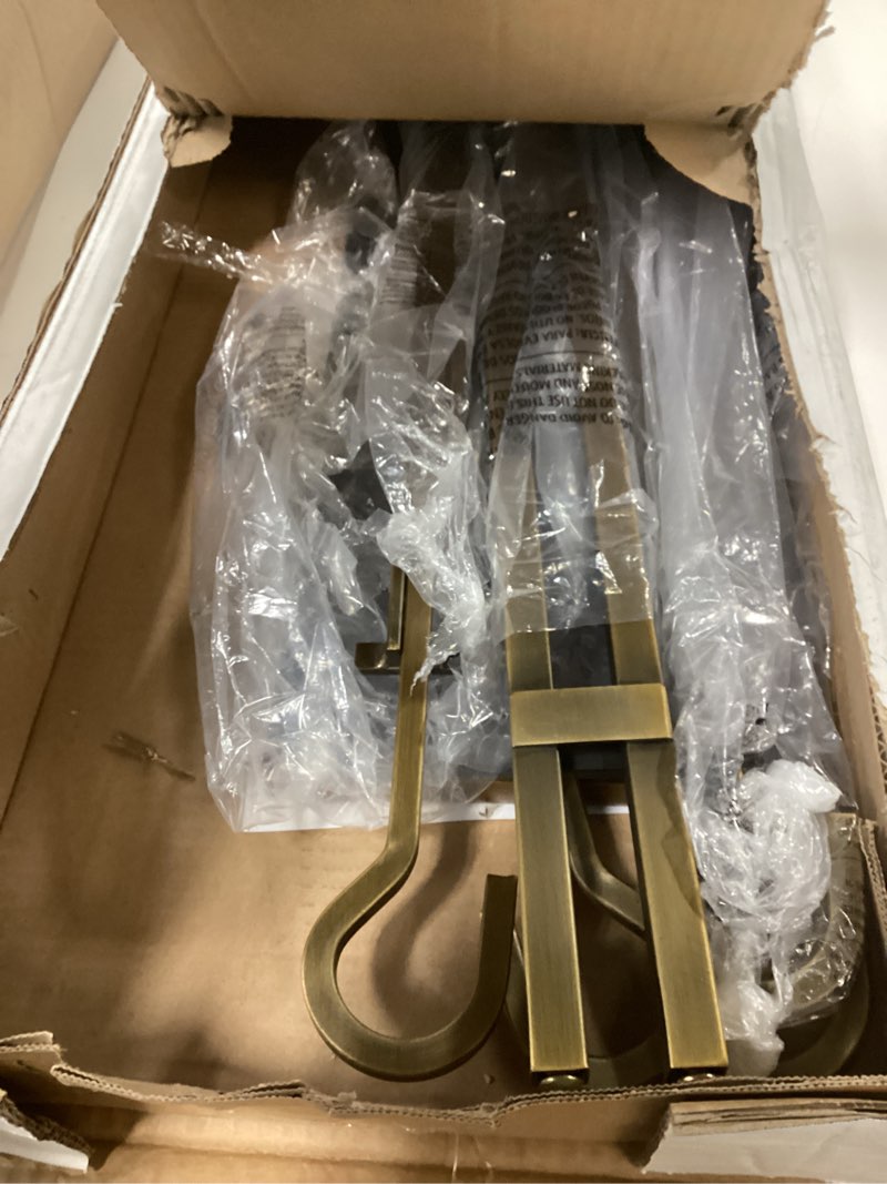 Condition photo showing Good Condition for 2WAYZ FLAMELY 5-Piece Fireplace Tools Set - Includes Fire Poker, Shovel, Brush, Tongs, Stand - Heavy-Duty Fireplace Accessories and Fire Tools for Indoor or Outdoor Use Modern Brass Set