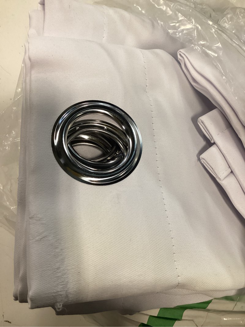 Condition photo showing As Is for bgment thermal insulated 100% blackout curtains for bedroom with black liner, double layer full room darkening noise reducing grommet curtain (42 x 72 inch, pure white, 2 panels)