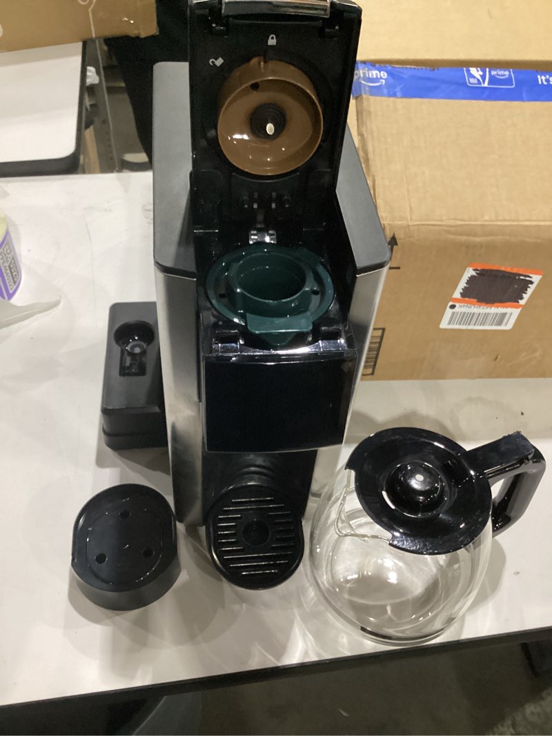 Condition photo showing As Is for not tested**** hamilton beach flexbrew advanced 5-in-1 programmable 12 cup drip and single serve hot & iced coffee maker with movable 60 oz. water reservoir, use pod packs and grounds, fast brewing, black (49924)