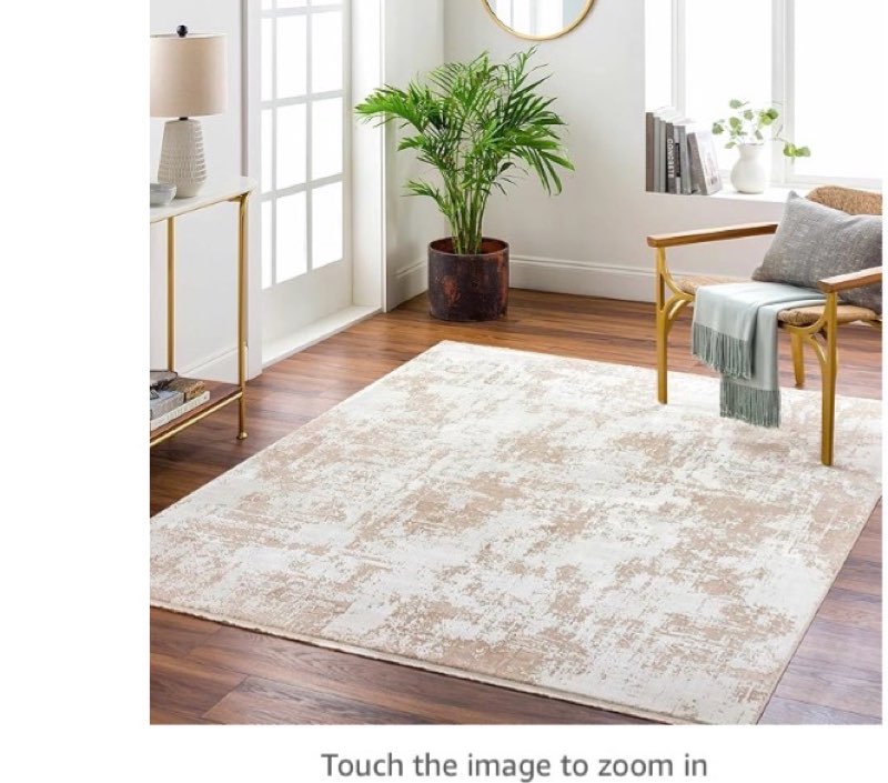 Hauteloom Duer Hallway, Kitchen Runner Rug - Contemporary - Ivory, Peach, Taupe - 3'3" x 9'10"
