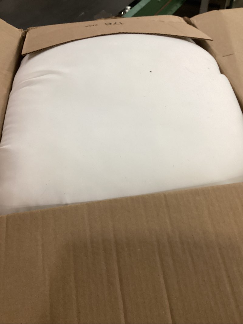 Condition photo showing As Is for amazon basics down alternative pillow for back side sleepers, medium density, standard size, 26" x 20", 2-pack, white standard (pack of 2) medium pillow