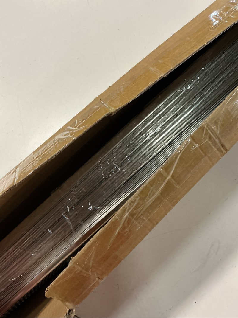 Condition photo showing As Is for gutter guard, 5 inch aluminum gutter guards, 30pack-120ft, diy leaf guards protection for gutters, 5" rain gutter screen for downspouts & roof, prevents clogs & debris, with screws 5in x 120ft