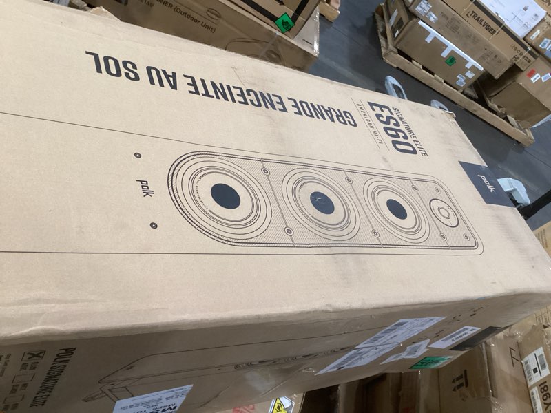 Condition photo showing As Is for Polk Audio - Signature Elite ES60 Hi-Res Tower Speaker - Stunning Black