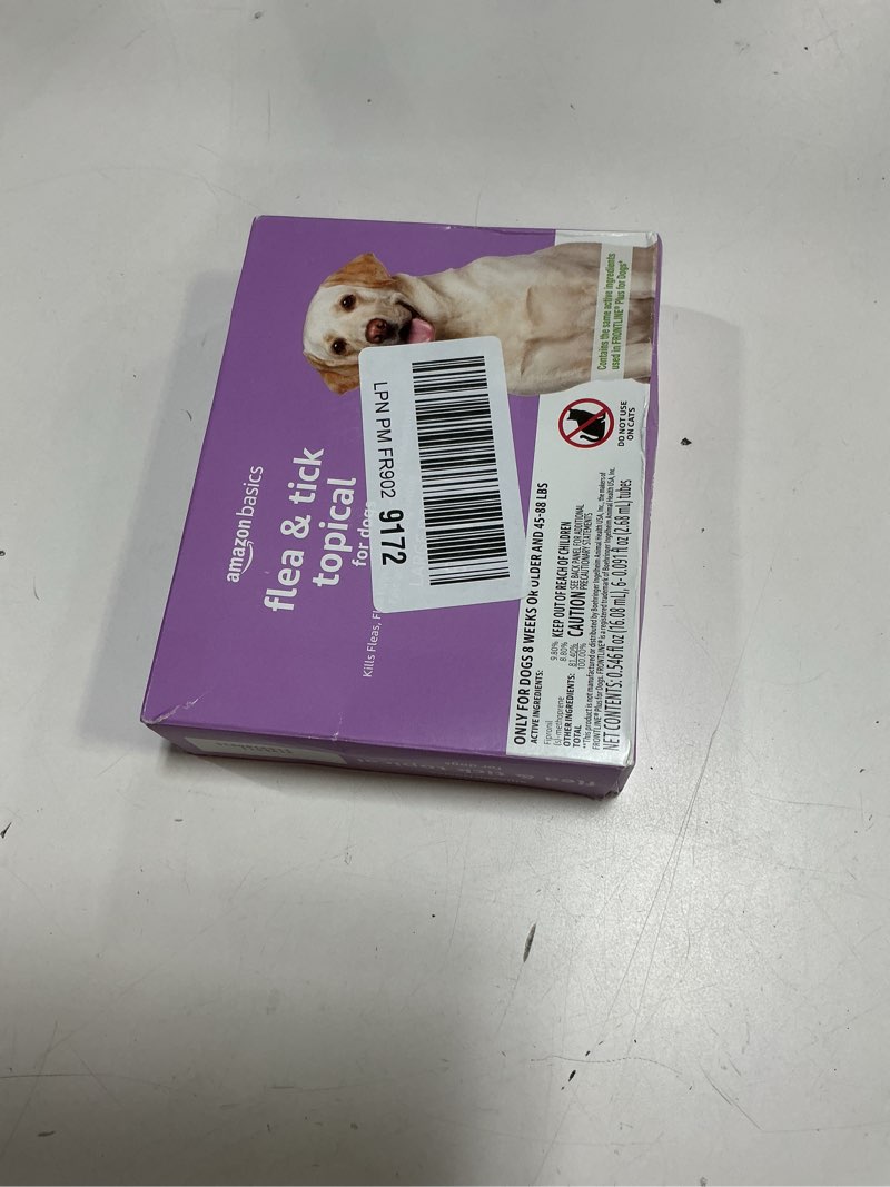 Condition photo showing item condition for Amazon Basics Flea and Tick Topical Treatment for Large Dogs (45-88 pounds), Unscented, 6 Count, Packaging May Vary