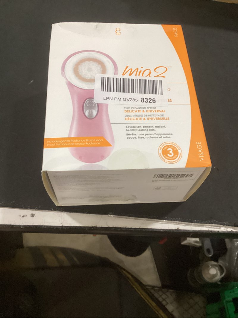 Condition photo showing As Is for facial cleansing brush system, mia 2 sonic face scrubber, pink
