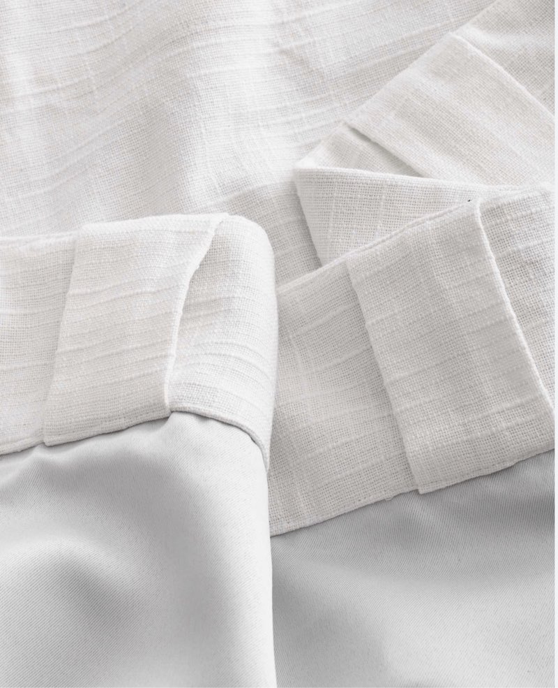 Cotton Slub Room Darkening Curtain ( white) ( 1 panel)