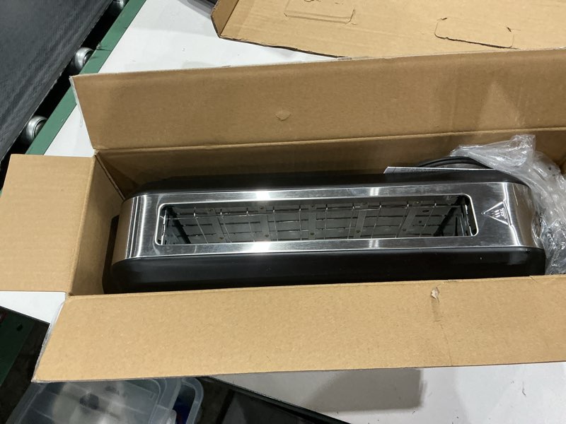 Condition photo showing Good Condition for hamilton beach extra long slot 2 slice toaster with browning control, bagel function, cancel button & auto shutoff, modern slim design fits any space, black (22989)
