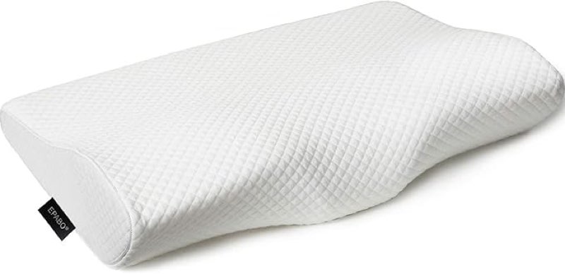 Contour Memory Foam Pillow Orthopedic Sleeping Pillows, Ergonomic Cervical Pillow for Neck Pain - for Side Sleepers, Back and Stomach Sleepers, Free Pillowcase Included (Firm & Queen)