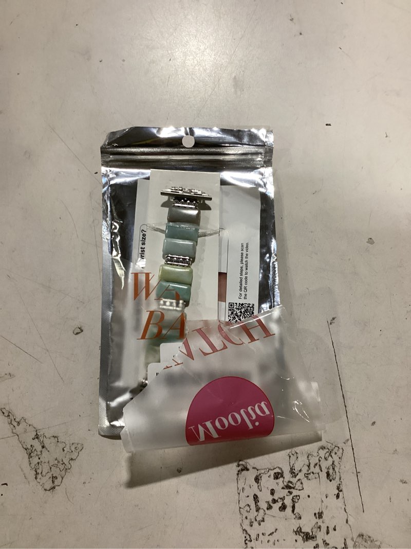 Condition photo showing Good Condition for Moolia Natural Stone Bracelet Compatible with Apple Watch Band 41/40/38/42/44/45/46/49mm Women, Handmade Elastic Beaded Western Strap for iWatch Series 11 10 9 8 7 6 5 4 3 2 1 SE?1/2/3? Ultra?1/2/3? 38/40/41/42mm(Series 11/10) S: 5.4-5.6 Amazonite