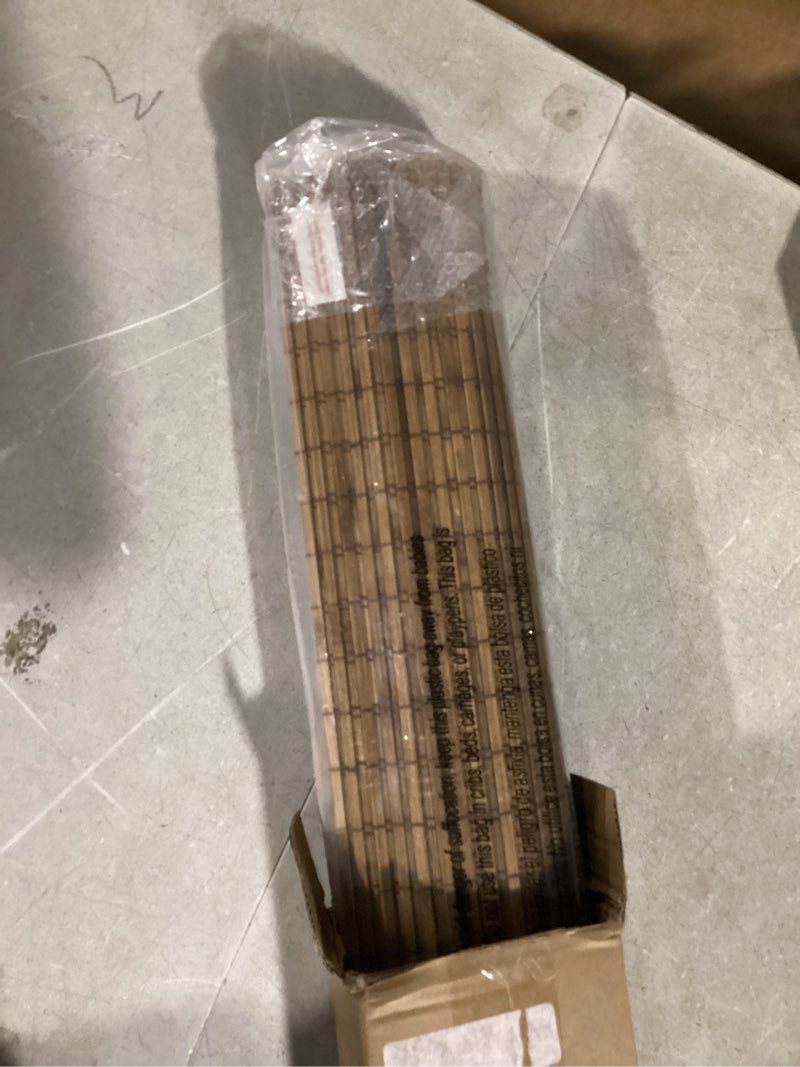 Condition photo showing Good Condition for lazblinds no tools no drill cordless bamboo roman shades, light filtering window treatment, roll up bamboo blinds for windows 32'' w x 48'' h, eastfield teak light filtering-eastfield teak 32" w x 48" h
