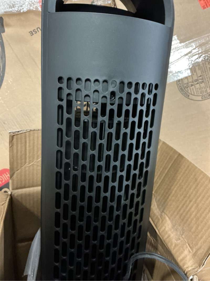 Condition photo showing Good Condition for 42 in. smart tower fan, 9-speeds, 12 h timer, 90° oscillation with remote, dc motor, wi-fi voice control in black