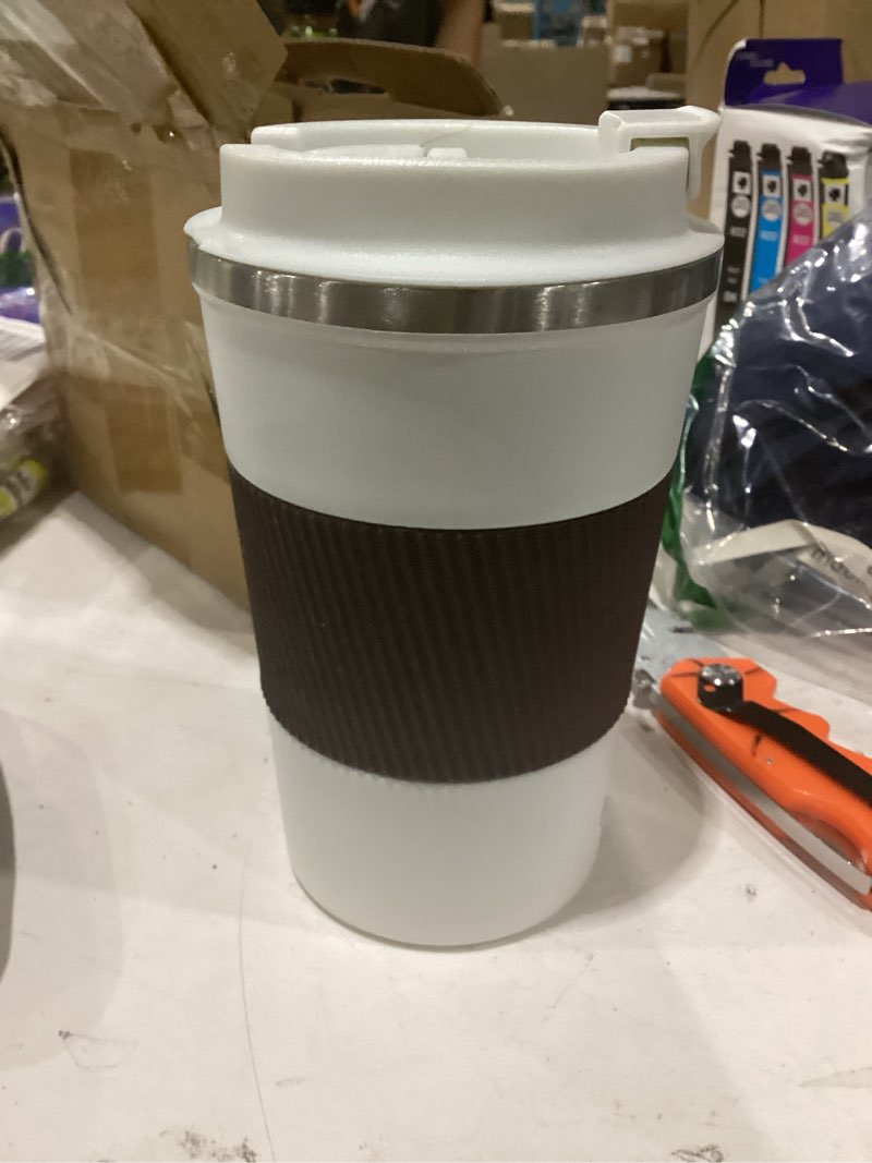 Condition photo showing New/Like New for ketiee travel coffee mug 12oz: reusable insulated coffee cup with leakproof lid, travel tumbler, vacuum stainless steel coffee mug to go for hot/iced coffee tea water (white) g2-cream