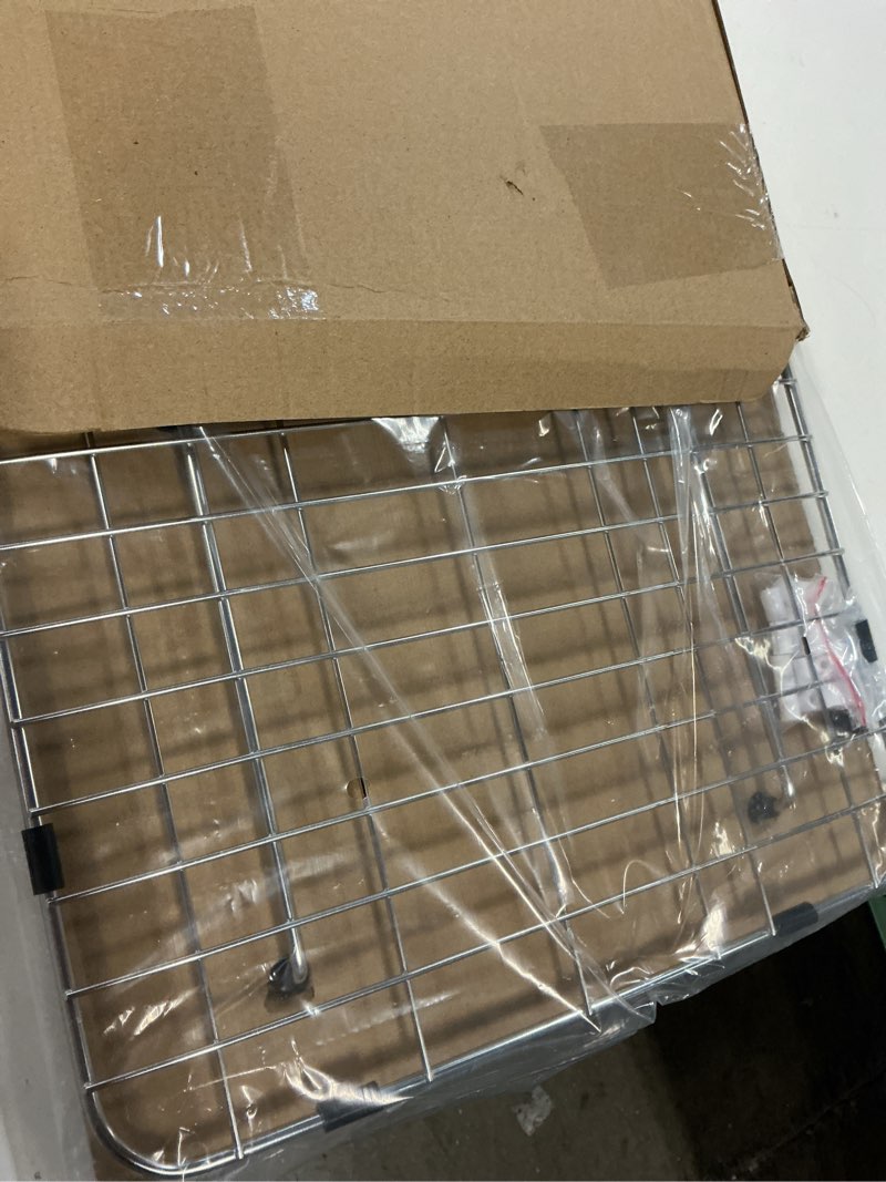 Condition photo showing New/Like New for awoke sink rack for bottom of sink, sink protectors for kitchen sink, 304 stainless steel heavy duty metal wire grate for single bowl farmhouse sink bottom,soft rubber feet (26×14 rear) rear 26×14