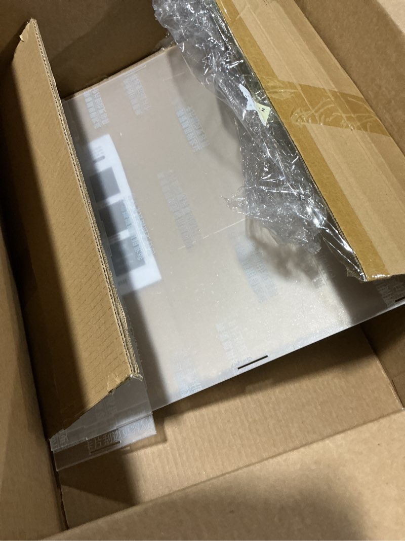 Condition photo showing As Is for meccanixity acrylic display case plastic box clear assemble dustproof showcase 16x16x4.1 inch for collectibles items