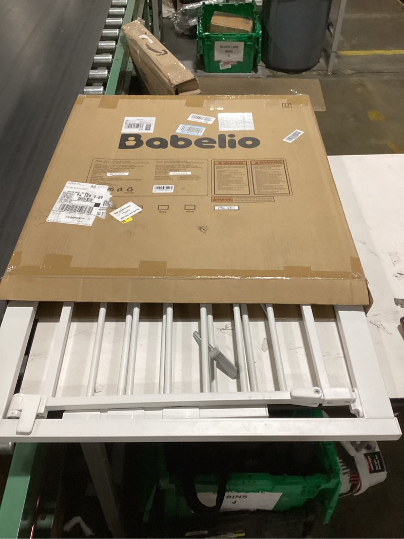 Condition photo showing New/Like New for Babelio 29-43" Magnetic Baby Gate for Stairs,Doorways House,Kitchen,30" Tall Pet Door with Baffles,Pressure Mounted & Dual-Lock Design Safety for Kids Toddler,Auto-Close/Hold-Open,White White 29-43"Wide,30"Tall