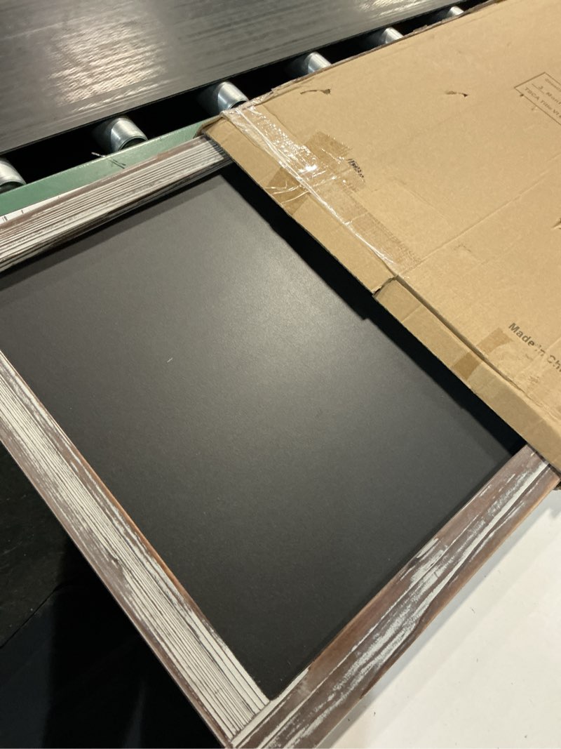 Condition photo showing Good Condition for MyGift 35-Inch Wall-Mounted Chalkboard Sign, Vertical/Horizontal Hanging Torched Wood Frame Erasable Message Board