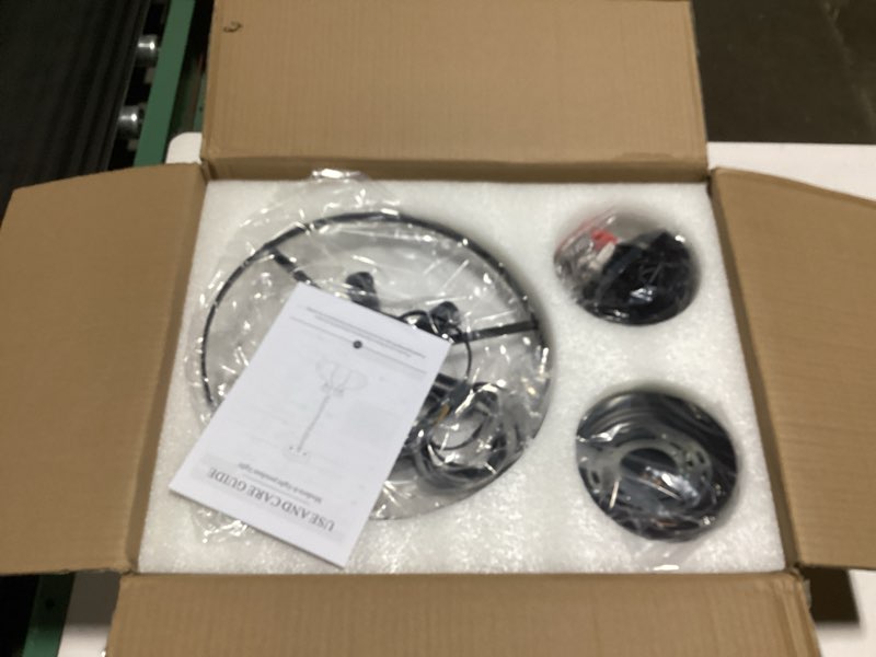 Condition photo showing Good Condition for Black Glass Chandelier 6-Light Water Ripple Glass Pendant Lighting Luxury 15.7" Hanging Light Fixture for Dining Room,Kitchen Island,Entryway,Hallway,Bedroom,E12 Base Black 15.7 inches