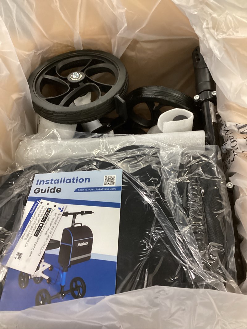 Condition photo showing New/Like New for Knee Scooter?Knee Scooter for Adults for Foot Surgery?Steerable Knee Walker for Foot Injuries Compact Crutch Alternative with Dual Braking System (Blue)