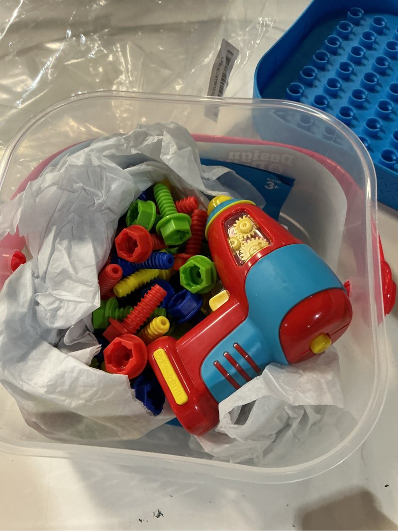 Condition photo showing Good Condition for educational insights design & drill bolt-it bucket - construction toys & toddler tools, kids tool set with real electric drill toy, take apart stem set, building kits and gifts for ages 3+