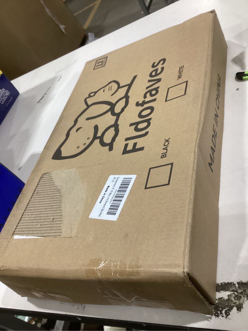 Condition photo showing As Is for Dog Gate Indoor,18"-45" Adjustable Extra Wide Metal Short Dog Gate to Step Over, 14" Tall Small Pet Gate with 3 Extension Kits, Pressure Mounted for Doorways & Stairs Black 18-45''W*14''H Black