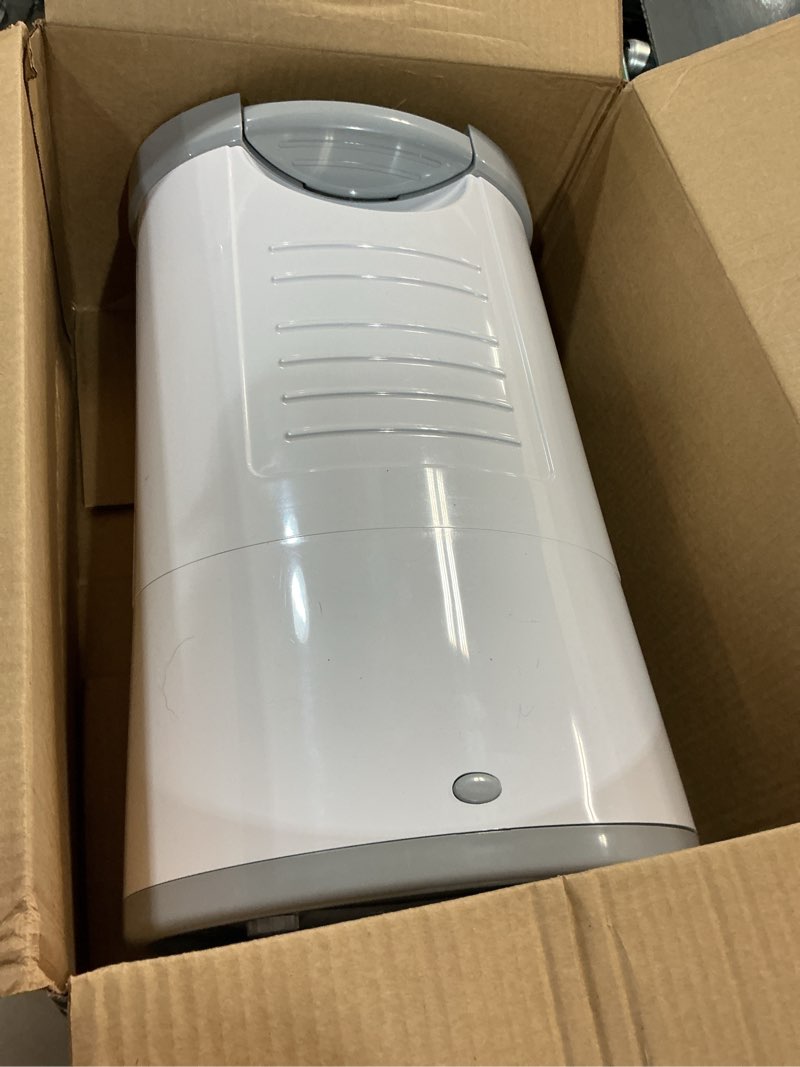 Condition photo showing As Is for Diaper Dekor EKO MINI Diaper Pail, White, ONLY Eco-Friendly Diaper Pail Made with 70% Recycled Materials, Hands-Free: Step–Drop–Done, Cost-Effective Refill System Eko White