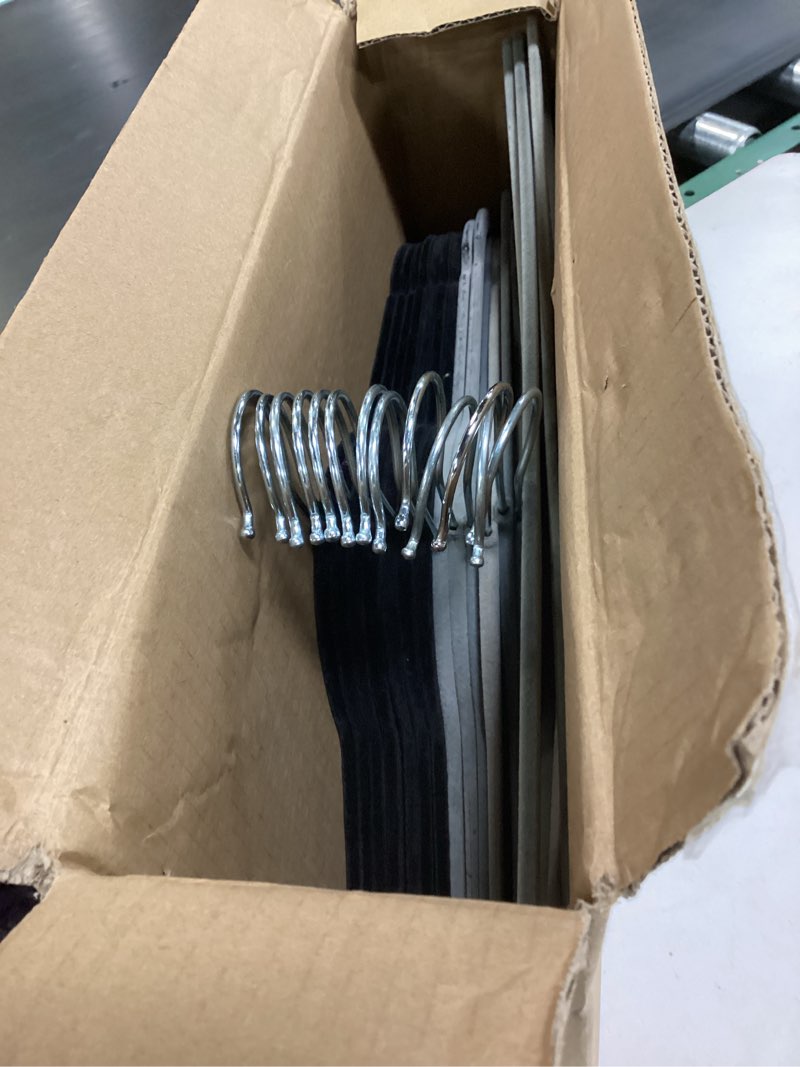 Condition photo showing Good Condition for INCOMPLETE * BLACK AND GOLD*Premium Velvet Hangers 30 Pack with Gold Hooks, Non-Slip, Space Saving Felt Clothes Hangers, Sturdy Slim Flocked Hanger for Dresses, Coats, Tie and Pants(Beige)