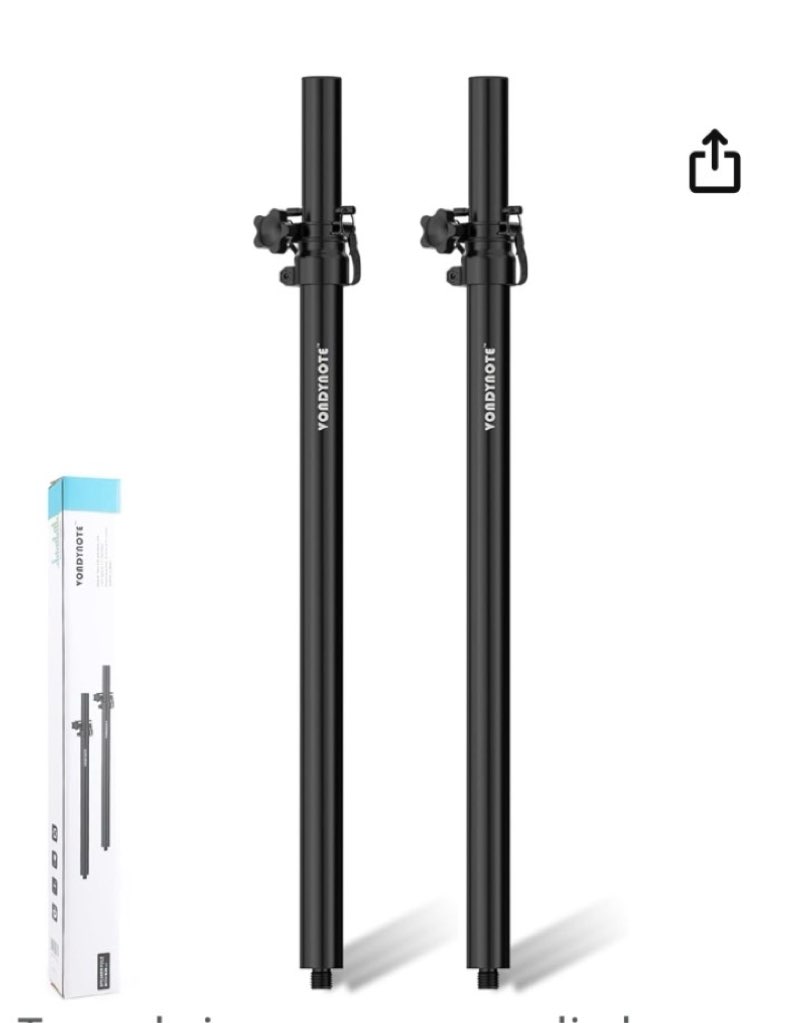 Vondynote conjunto de 2 postes para altavoces para subwoofer 35mm poste de altavoz de montaje altura ajustable se ajusta a rosca M20