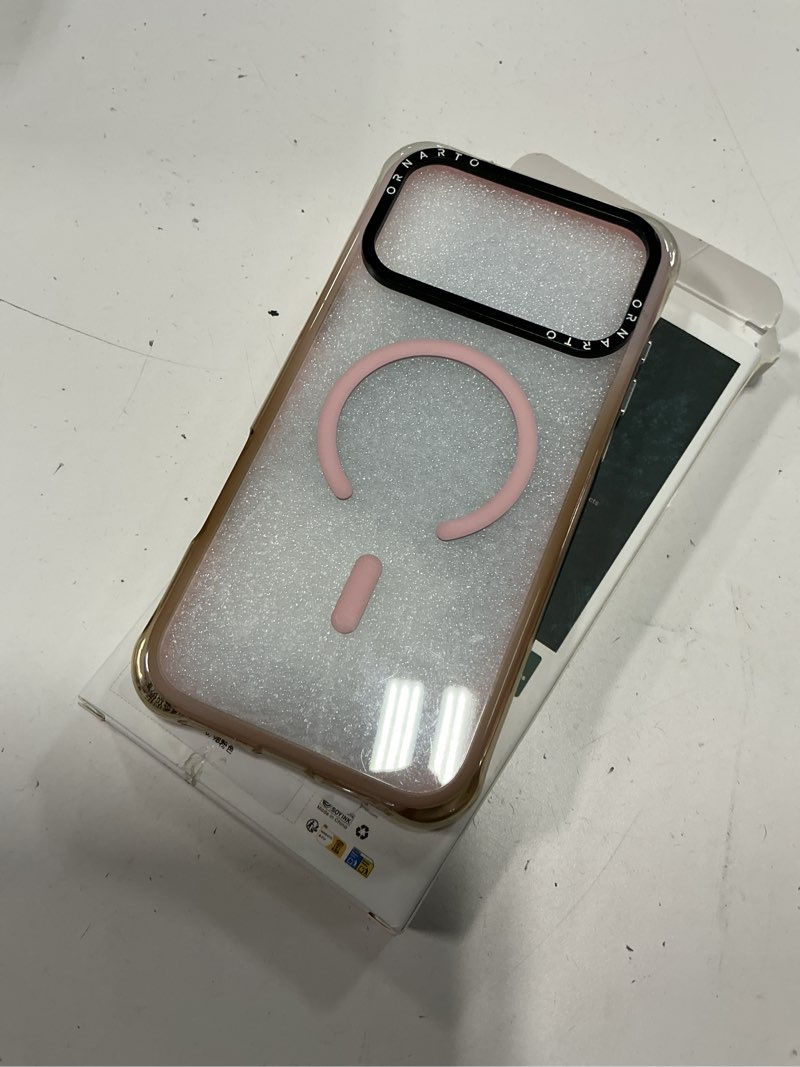 Condition photo showing New/Like New for ornarto air case for iphone 17 pro max clear | military-grade drop protection | camera control button | compatible with magsafe | built-in air phone cover - pink pink for iphone 17 pro max