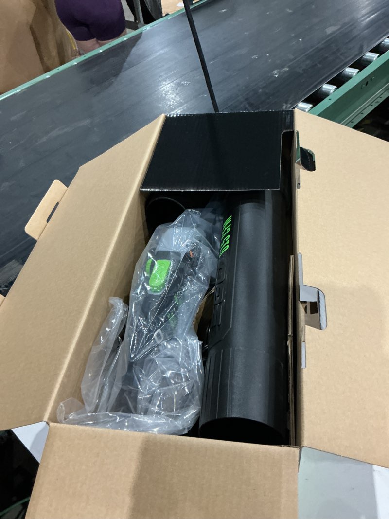 Condition photo showing As Is for ego power+ lb6151 170 mph 615 cfm 56 v battery handheld leaf blower kit (battery & charger) w/ 2.5 ah battery