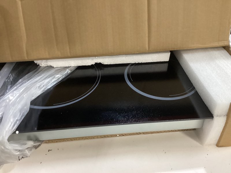 Condition photo showing Good Condition for 4 Burners Electric Stove Top with Knob Control,24 Inch,6000W Built-in Radiant Electric Cooktop, 9 Power Levels, Hot Warning, 220V Hard Wire(No Plug) 24 Inch 4 Burners