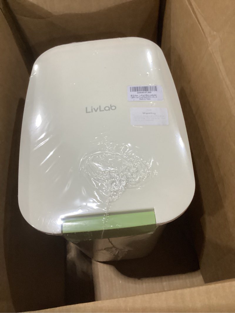 Condition photo showing New/Like New for LivLab Mker Rice Dispenser 40-50Lbs - Airtight food rice storage container with lids,cereal flour storage Container,With Measuring spoon and wheels, large flour bin rice organizer bucket (20L)