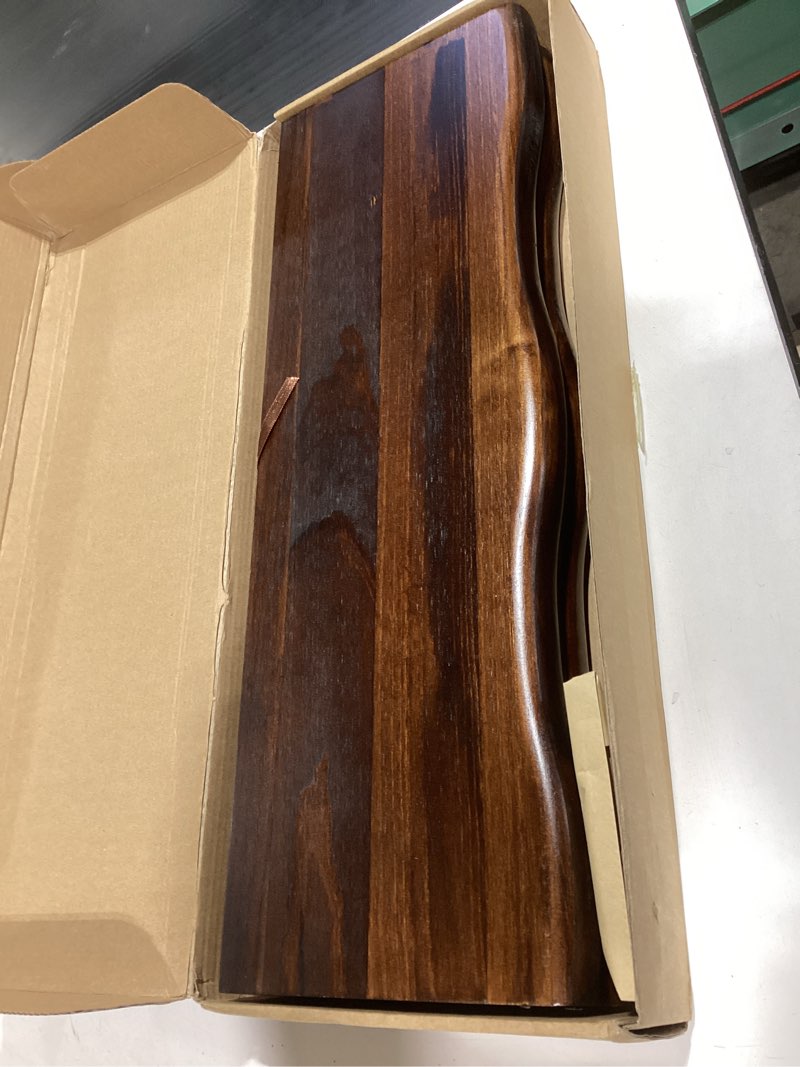 Condition photo showing Good Condition for floating shelves for wall 24 inch wooden floating shelves live edge shelf with unique natural grain wall mounted rustic pine wood shelf for living room bedroom kitchen bathroom (walnut brown) walnut brown 2 24inch