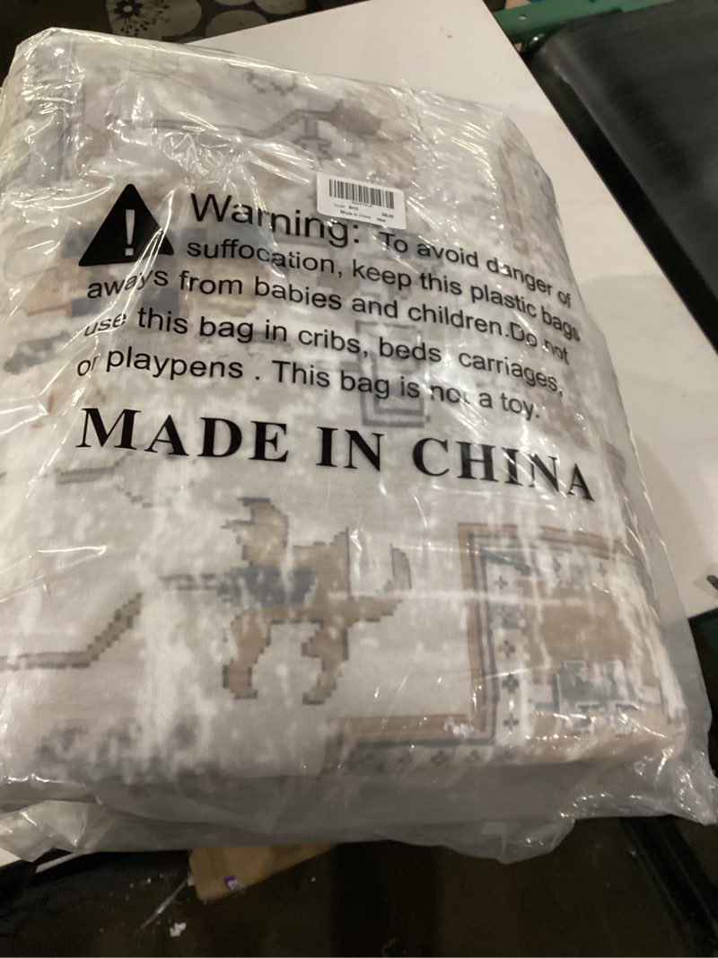 Condition photo showing New/Like New for Living Room Area Rugs Boho Washable Vintage Taupe Dusty Blue 8x10 Neutral Modern Non Slip Carpet for Nursery Dining Room Bedroom Farmhouse Taupe 8' x 10'