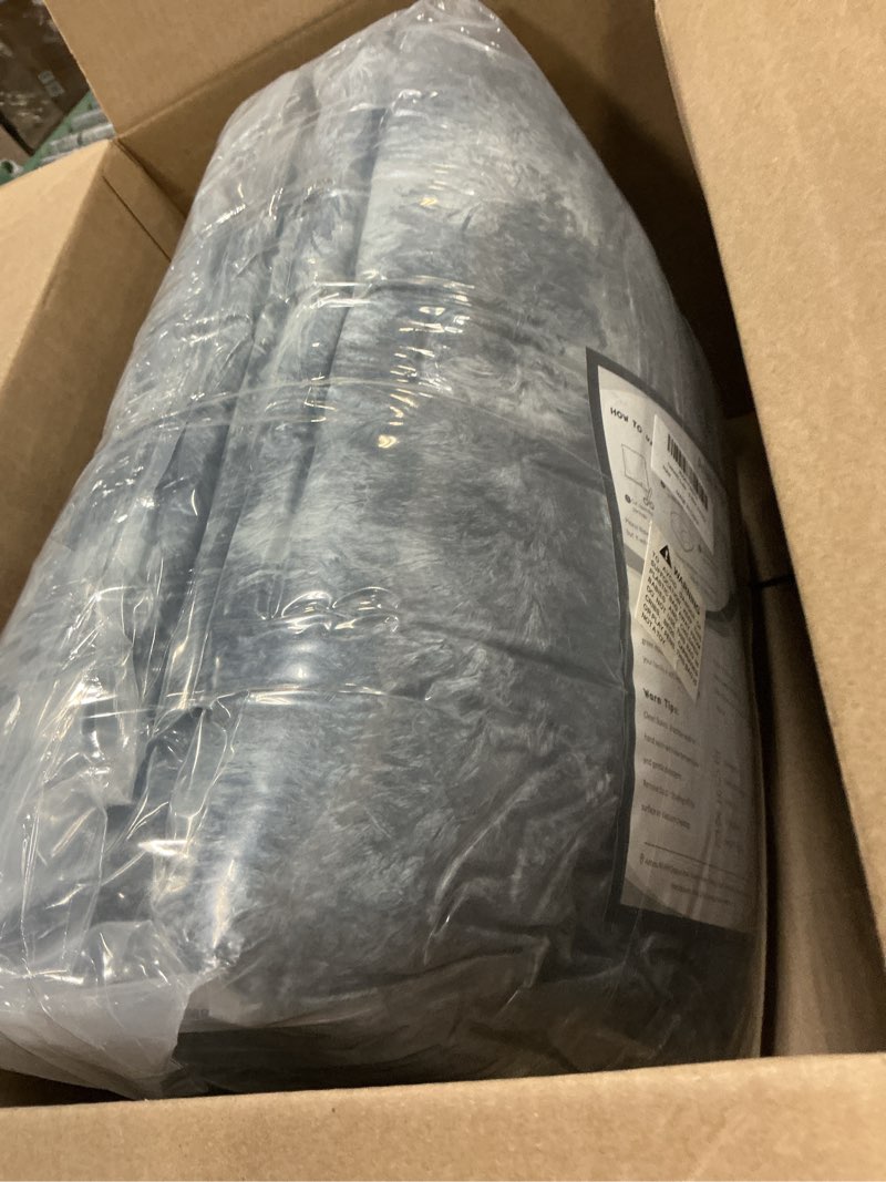 Condition photo showing Good Condition for twinnis super soft shaggy rugs fluffy carpets 8x10 feet, indoor modern plush area rugs for living room bedroom kids room nursery home decor, upgrade anti-skid fuzzy rug, black and grey 8' x 10' (rectangular) tie dyed black grey
