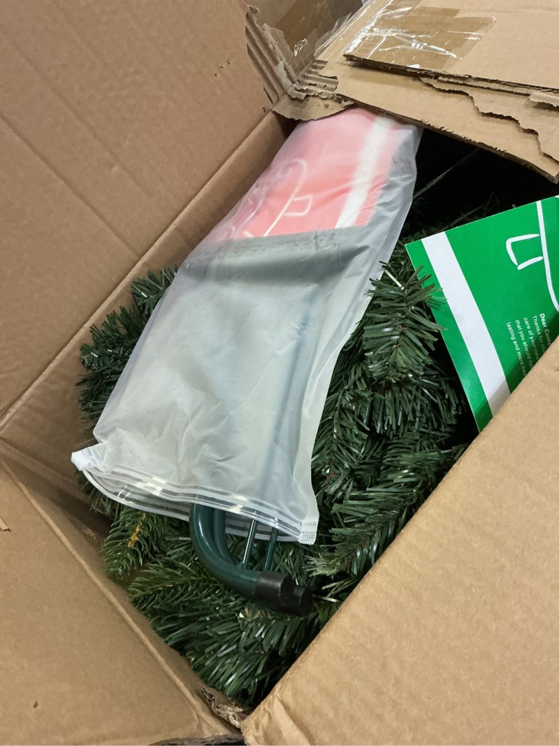 Condition photo showing New/Like New for Kadunmina 5ft Prelit Christmas Tree, Artificial Carolina Pine Christmas Tree with 290 Warm White Lights, Pine Cones, 647 Branch Tips and Metal Stand for Home, Office, Holiday Party Decoration Green-prelit 5ft