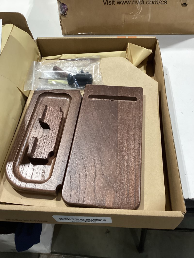Condition photo showing Good Condition for teslyar wood phone docking station for men - desk or nightstand organizer - birthday gifts for husband, dad - anniversary idea from wife - key holder, stand wallet, watch & essentials (bourbon brown)