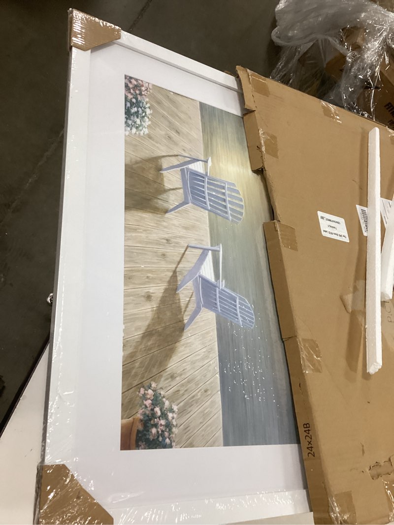 Condition photo showing Good Condition for VNVNK 24x24 Frame White, Perfect for 24x24 Inch Picture without Mat or 20x20 Inch Picture with Mat, Home Wall Decor Picture Frame-1 PCS 24x24 White