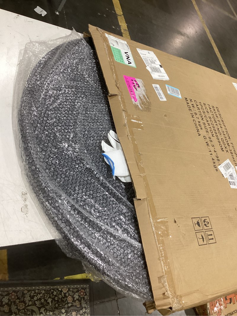 Condition photo showing Good Condition for 1more fire pit lid round 38" - metal firepits cover with wooden handles for patio firepits,rust resistant 1.5mm fire pits metal lid, firepits accessory, fire pits cover round, all-season protective 38in