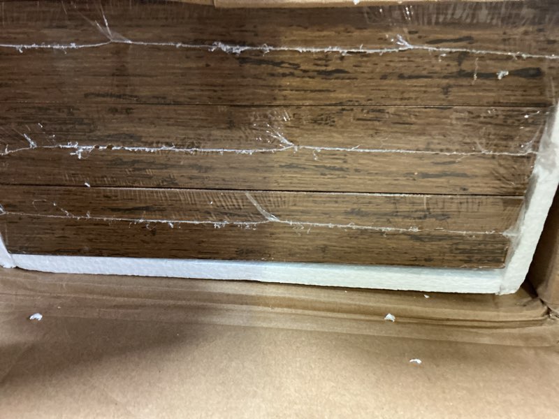 Condition photo showing New/Like New for bayka floating shelves for wall, 36 inches wall mounted wood shelves for bathroom, bedroom, living room, for storage/decor with 30lbs capacity - rustic brown,set of 3 b. rustic brown - americana farmhouse style 3 36inches