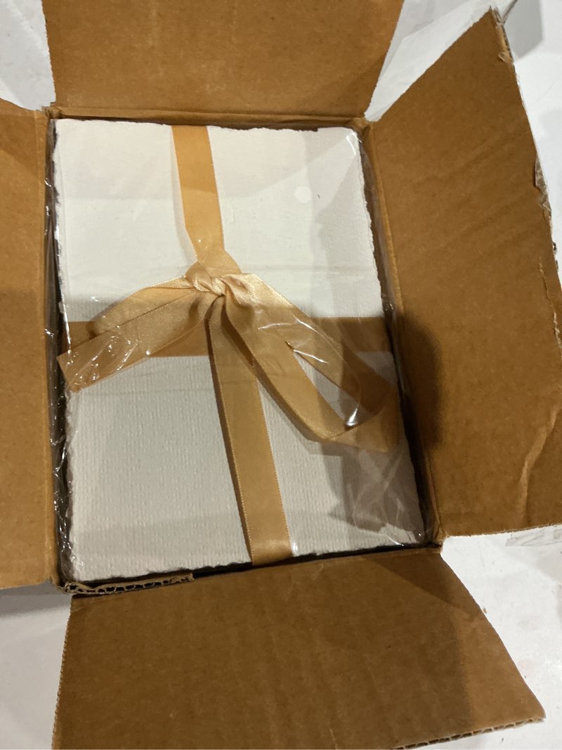 Condition photo showing Good Condition for oleitodh 200 sheets cotton watercolor paper 5 x 7inch, 140lb/300 gsm handmade paper deckled edge watercolor cardstock textured paper for watercolors, wedding invitations, cards, crafts 5x7in