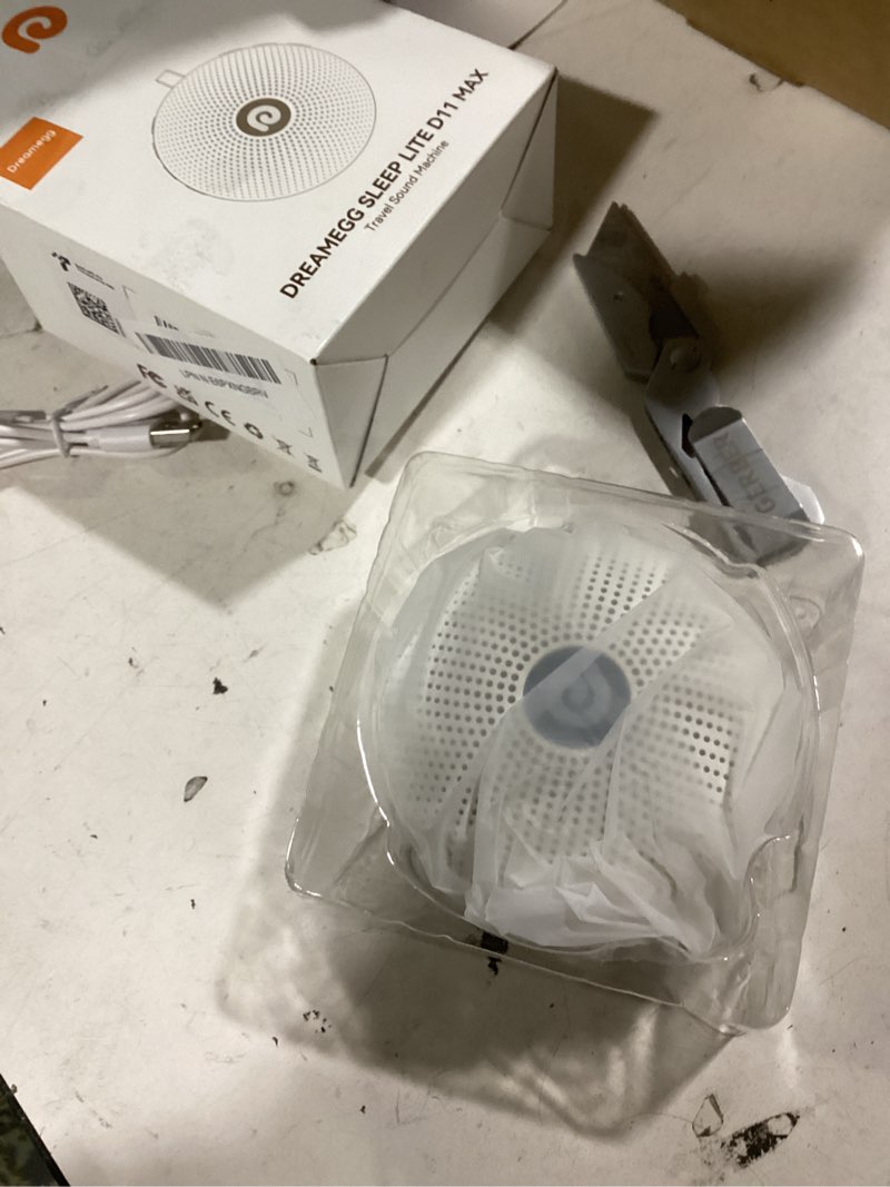 Condition photo showing Good Condition for dreamegg portable noise machine for baby adult, features powerful battery, 21 soothing sound, noise canceling for office & sleeping, sound therapy for home, travel, registry gift, classic white