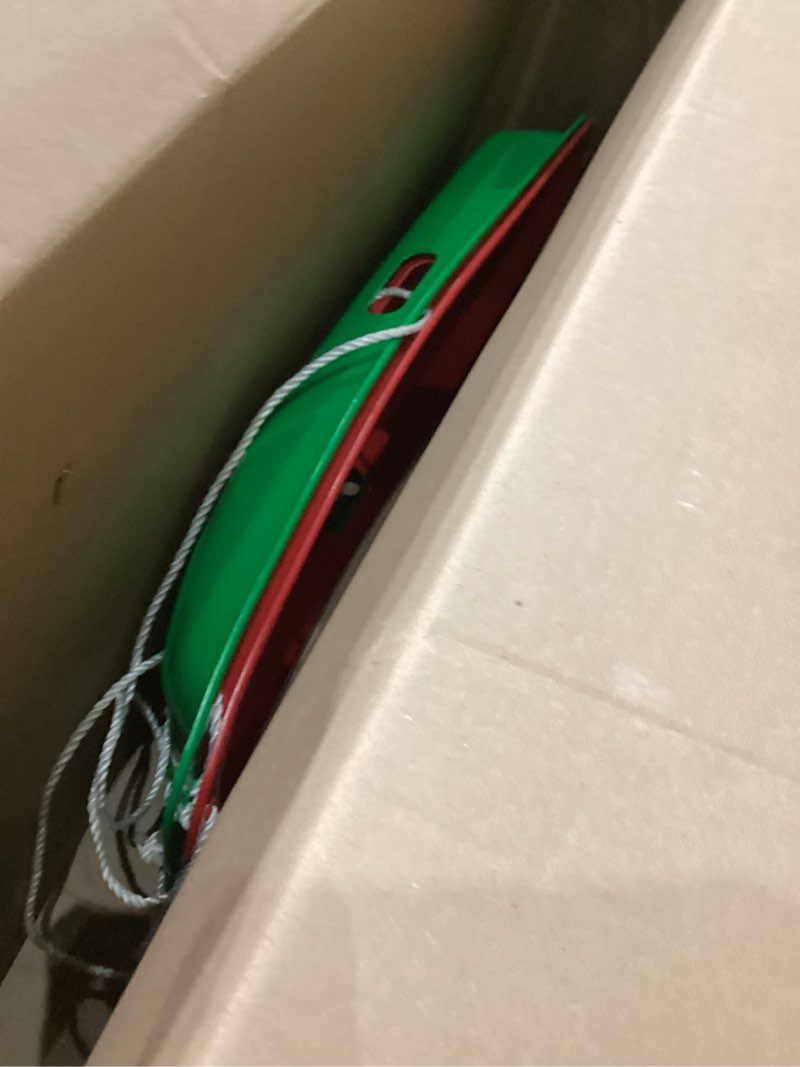 Condition photo showing Good Condition for Slippery Racer Downhill Sprinter Flexible Kids Toddler Plastic Toboggan Snow Sled with Pull Rope for 1 Adult or Kid Rider (2 Pack) Red/Green
