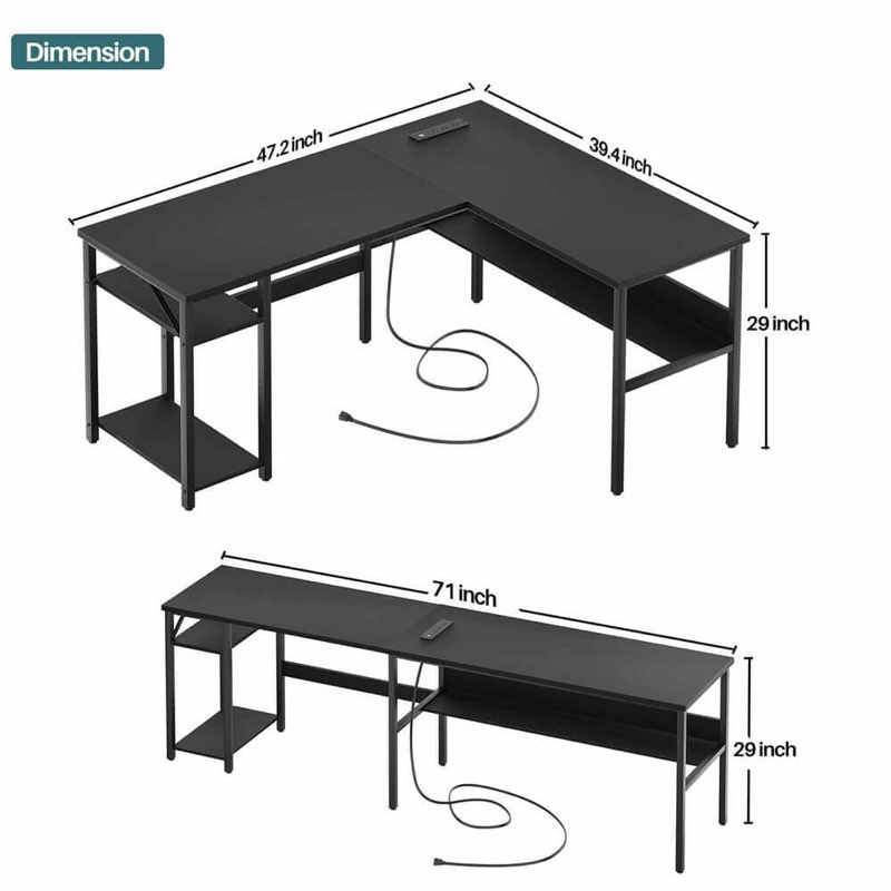 Reversible l shaped desk 