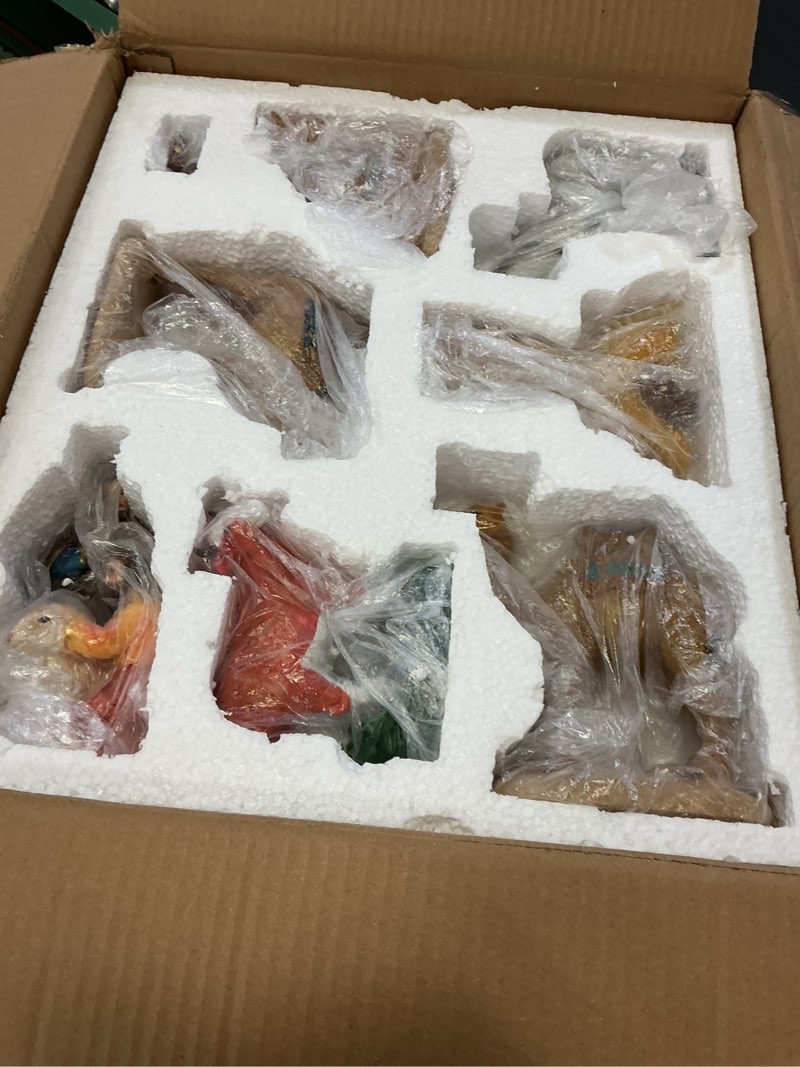 Condition photo showing Good Condition for Barydat Nativity Set for Christmas Indoor,7 Inch Scale Nativity Scene and Figures Resin Figures Religious Holy Family Christmas Table Decorations Xmas Tabletop Decorations Collection Gifts