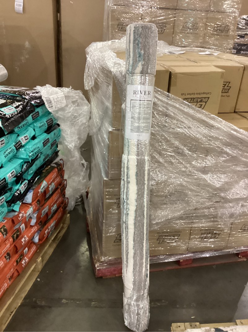 river rug 5x7 grey/bone 